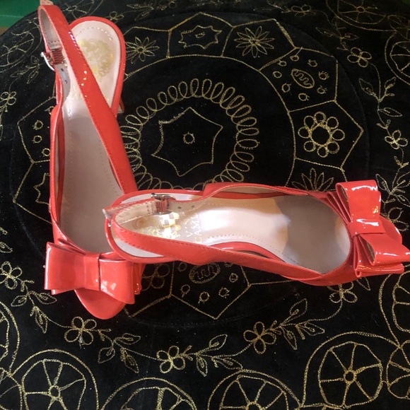 Vince Camuto 6.5 Sling Back Bow Heels Anisha Coral - Picture 6 of 9